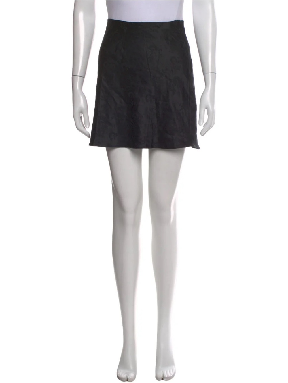 Realisation Par Black Silk Floral Mini Slip Skirt - Picture 2 of 3